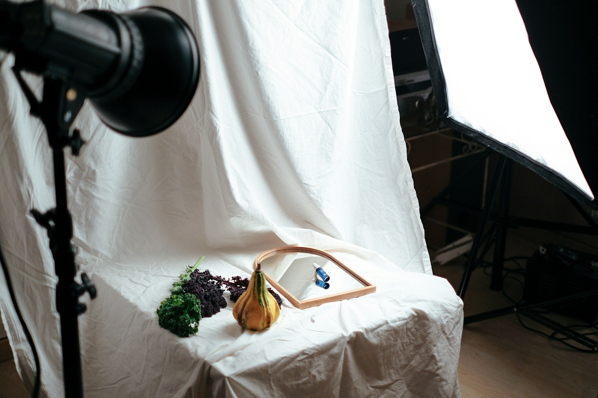 a table with a bunch of fruit and vegetables on it
